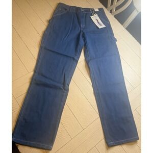 Simple Society NEW Womens Blue Carpenter Jeans 7/28 Y2K High Rise Cotton